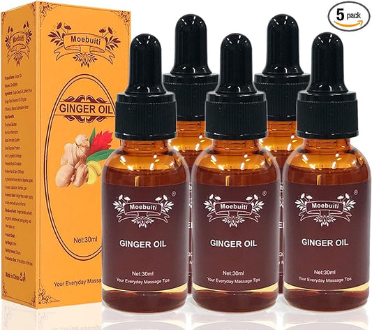 Ginger Oil, Ginger Massage Oil for Lymphatic Drainage, Ginger Essential Oil for Swelling and Pain, Hair, Massage, Skin