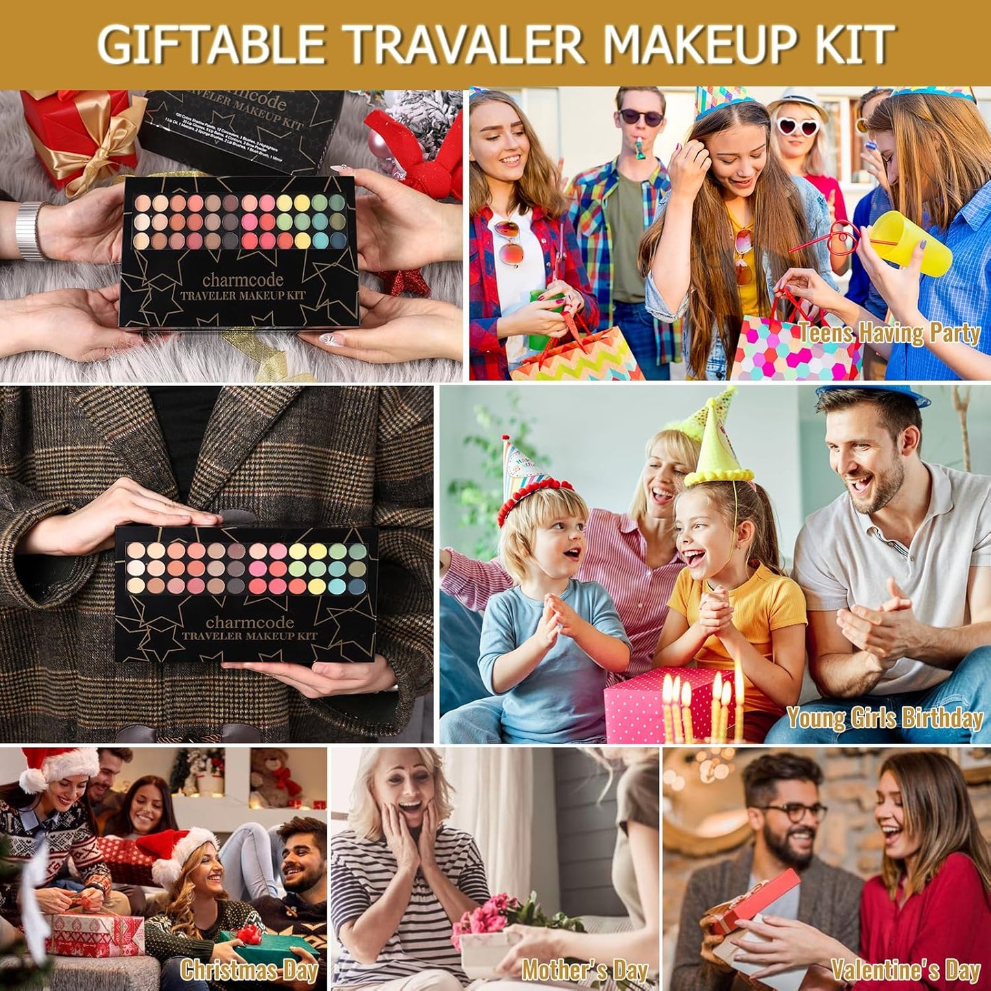 Professional All in One Makeup Kit for Women Full Kit,186 Colors Make Up Palette Christmas Gift Set, Including Eyeshadow,Lip Gloss,Concealer,Highlighter,Contour,Brow Powder,Mascara,Blush & Brush
