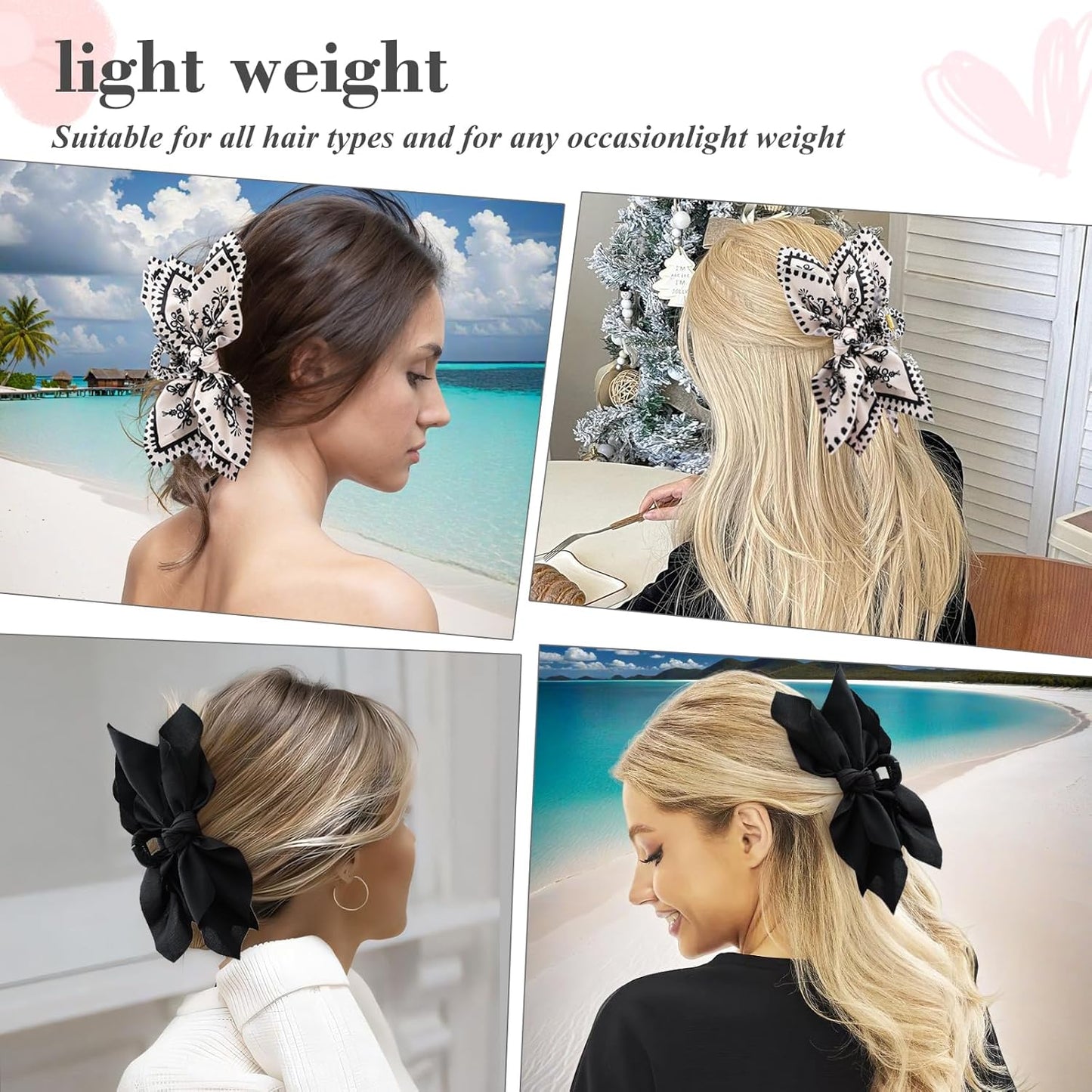 Bow Claw Clips Bow Hair Clips 2PC Big Hair Bows for Women Butterfly Styling Large Hair Clips for Thick Hair for Girls Hair Accessories for Teen