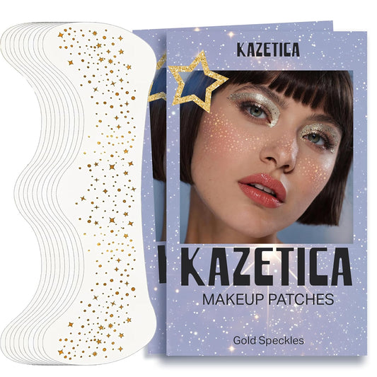 Glitter Freckles Face Tattoo, 10 Pcs Gold Face Glitter Freckles for Women, Festival Outfits for Women Rave Accessories Fake Tattoos, Sparkle Makeup Patches, Waterproof Speckles Patches,Mini Makeup