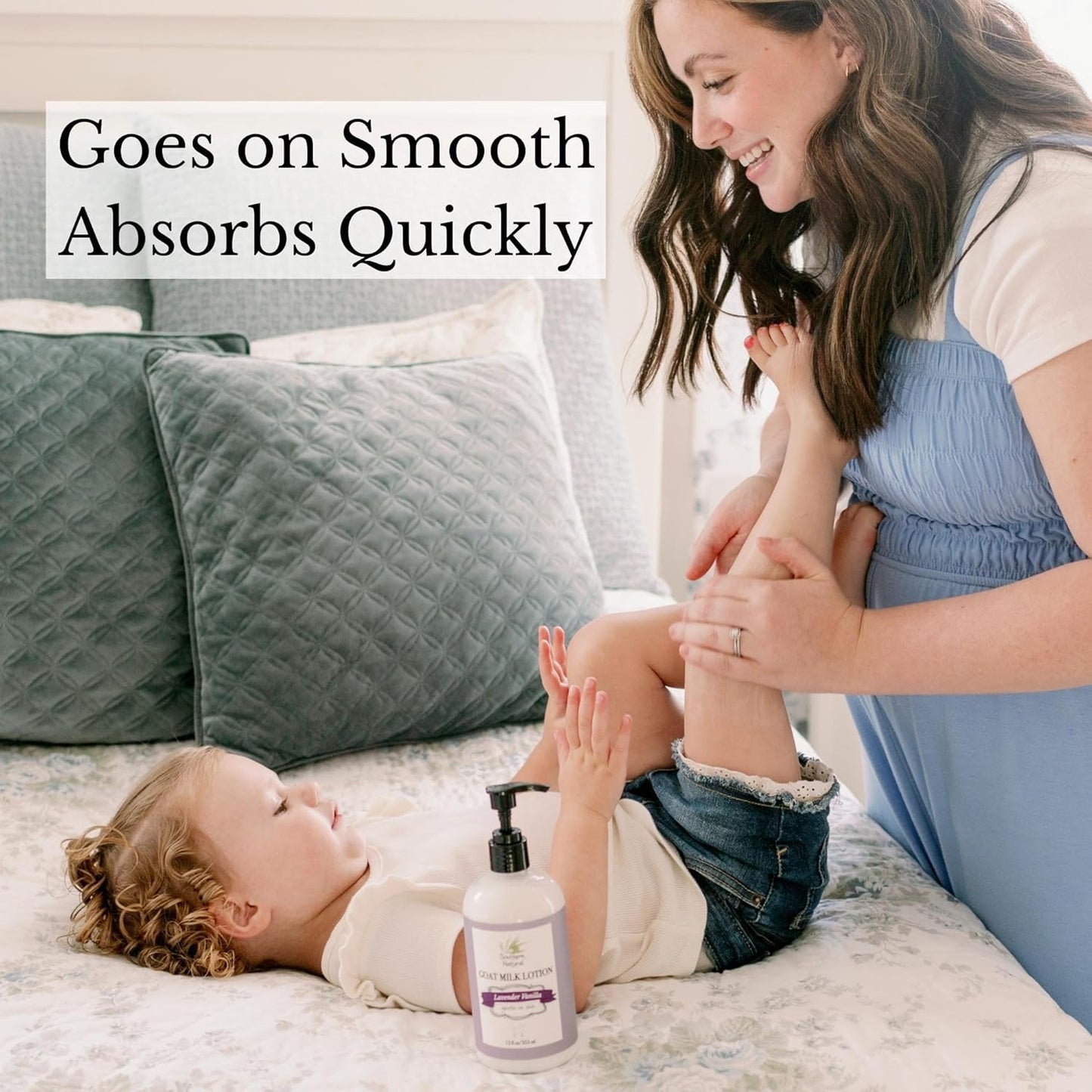 Southern Natural Goat Milk Lotion – Nourishing Face, Body & Hand Moisturizer for Dry & Sensitive Skin - Hydrating Cream, Gentle Skincare for Soft & Smooth Feel - Lavender 12oz