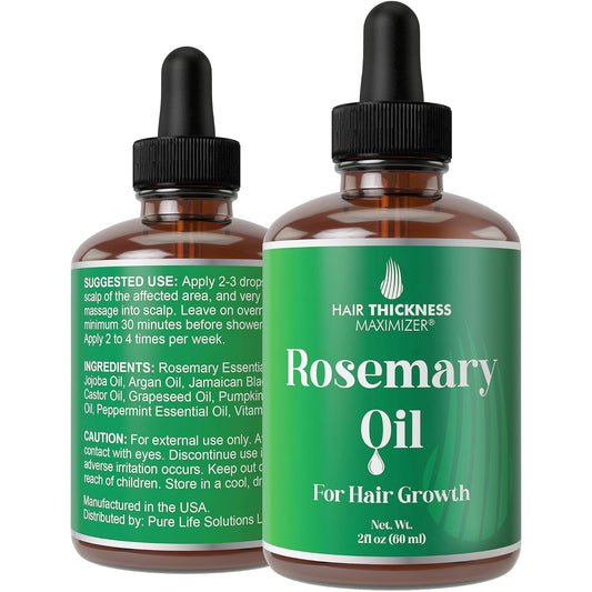 Rosemary Oil for Hair Growth for Women, Men. Strengthens & Hydrates Thinning, Dry Hair for a Healthier-Looking Scalp. For Women & Men – Vegan 2oz Serum