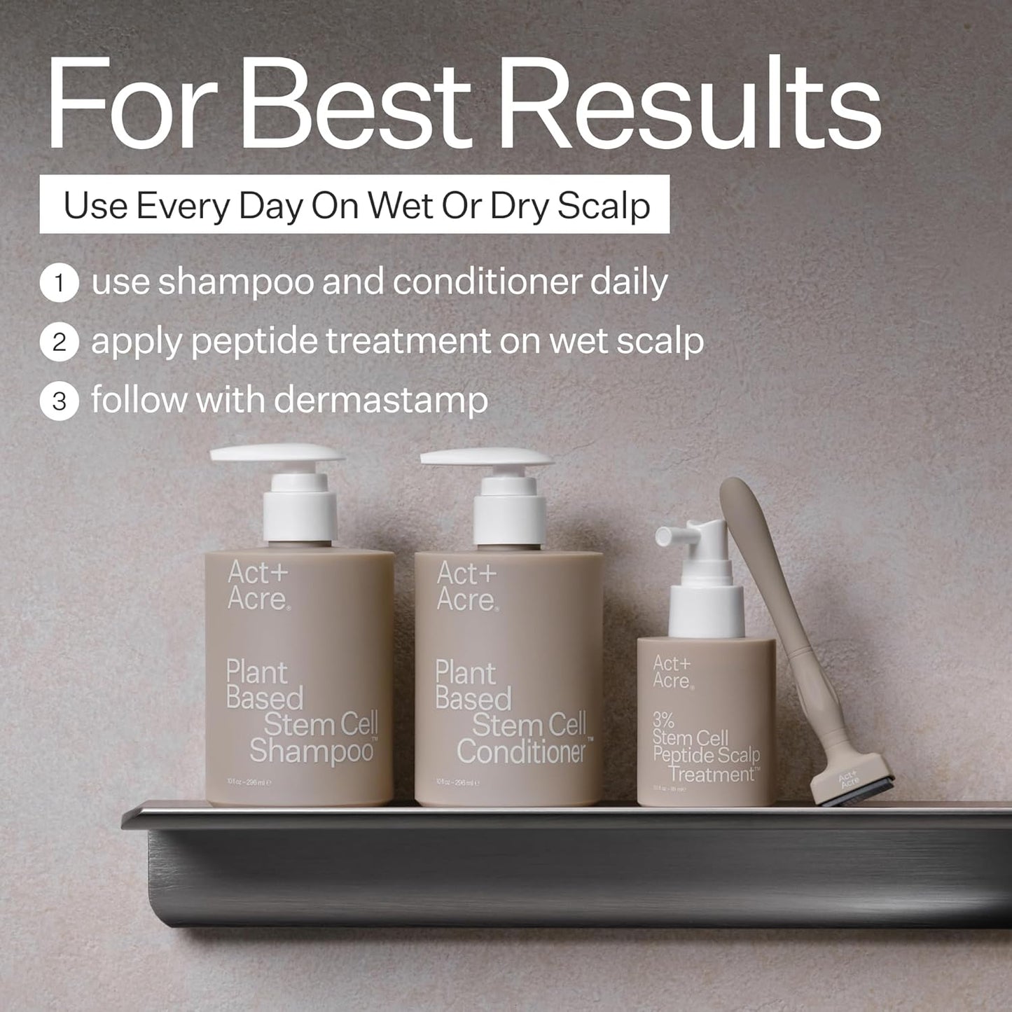 ACT+ ACRE Stem Cell Conditioner | Strengthens Ends, Adds Shine, Hydrates Fine Hair | Apple Stem Cells, Castor Oil, Antioxidants | Lightweight, Vegan, Cold Processed®, Color Safe | 10 Fl Oz