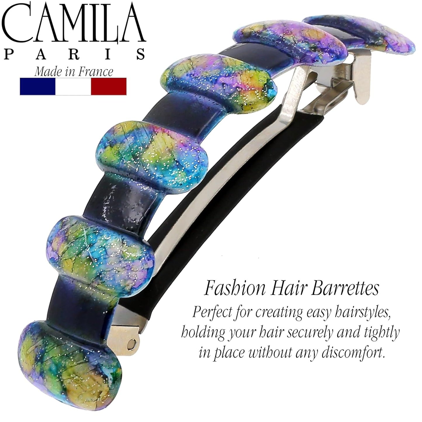 Camila Paris CP3305 French Hair Barrette Clip for Girls for Thick Curly Wavy Long Hair, Strong Hold Grip Hair Clips for Women, Automatic, No Slip Durable Styling Girls Hair Accessories, Made in France