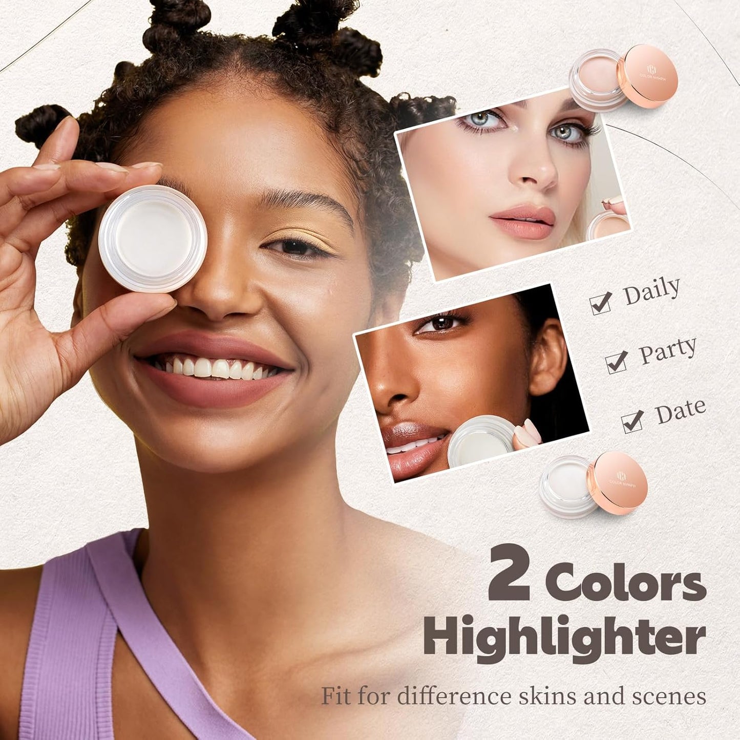 Color Nymph Face Makeup Kits, Makeup Gift Sets For Girls Make up Gift Sets For Women With Lipgloss Liquid Blush Solid Blusher Highlighters Contour Stick and Double-ended Brush -Special Edition