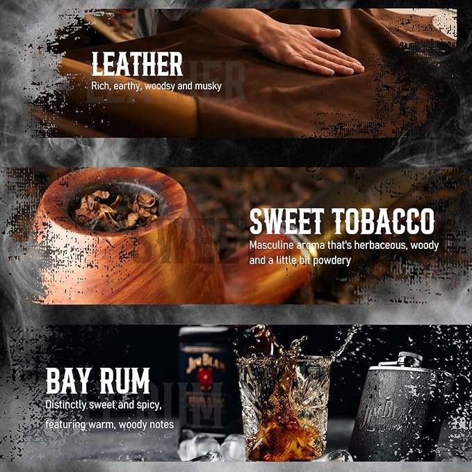 Essential Oils for Men, ARVIDSSON Masculine Essential Oils, Manly Fragrance Oils for Diffuser, Sandalwood, Cedarwood, Leather, Sweet Tobacco, Bay Rum, Myrrh, Gift for Men