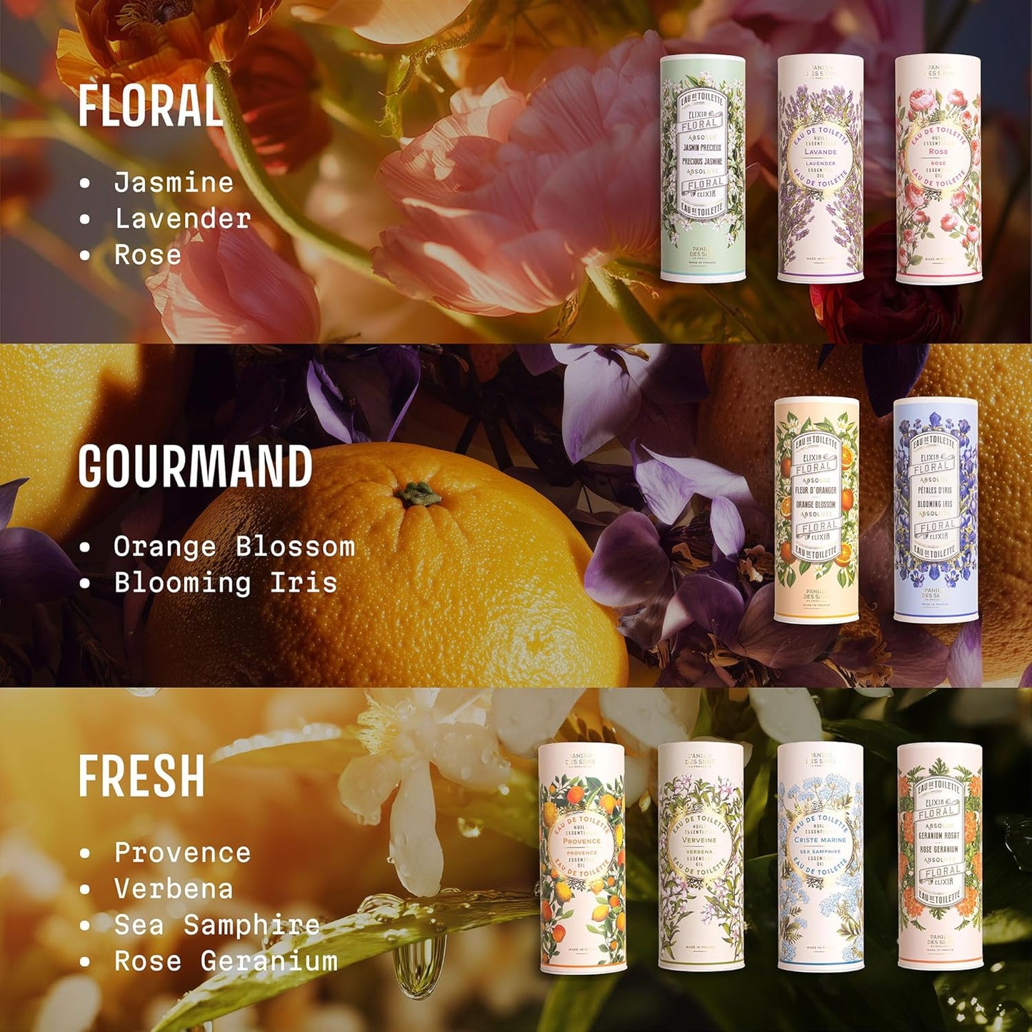 Panier des Sens - Lavender Eau de Toilette 1.7 Floz - Floral & Relaxing Fragrance - Daily Light Perfume for Women - Parfum Crafted in Grasse France - Gifts for Her - Elegant Packaging