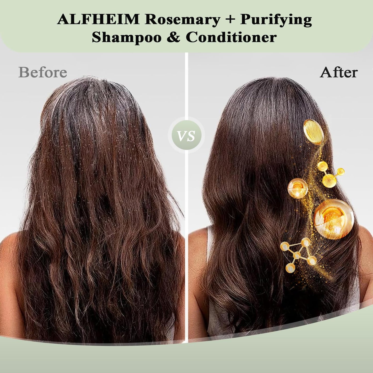 ALFHEIM Rosemary+ Purifying Shampoo & Conditioner Set Travel Size – Balancing Care for Oily & Fine Hair with Rosemary, Peppermint & Jojoba Oils – Deep Cleanse, Lightweight Hydration, Sulfate Free