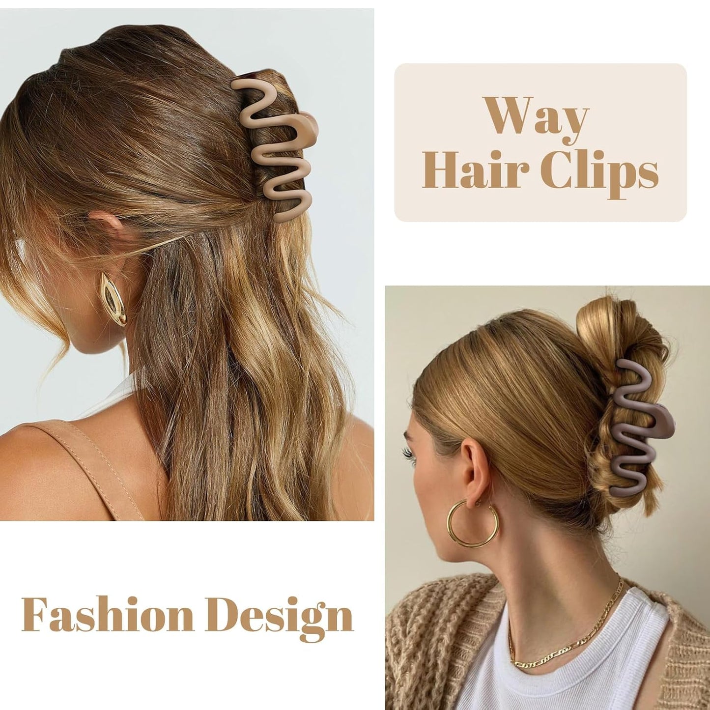 4Pcs Claw Clips for Women Wavy Hair Clips for Thick Hair Non Slip Hair Clip Claw for Women's Hair Cute Hair Accessories