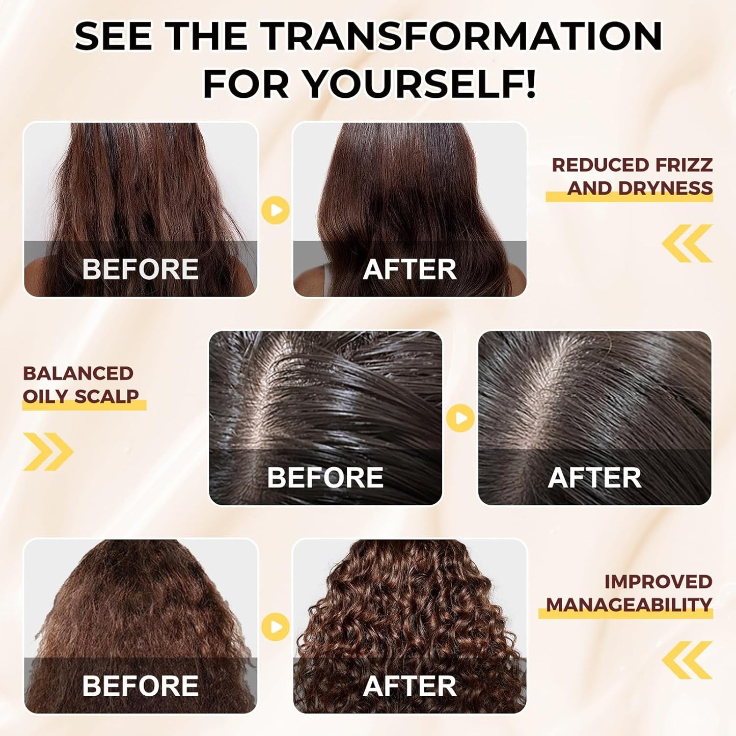 Collagen Hair Treatment Mask, Deep Repair Conditioning Hair Mask with Collagen, Maca, Avocado Oil for Dry Damaged Hair, Safe and Nourishing Formula for All Hair Types 7.4 FL OZ