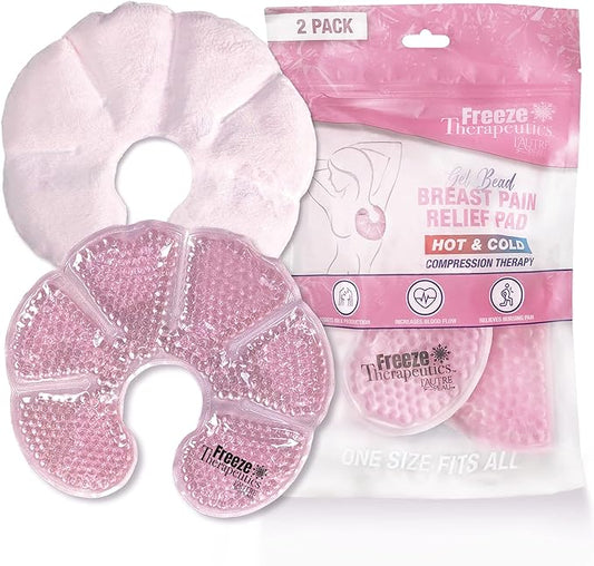 USA Merchant | Hot/Cold Plush Breast Gel Bead Packs by L'AUTRE PEAU Set of 2 Relief for Breastfeeding, Nursing Pain, Mastitis, Engorgement, Swelling, Plugged Ducts | Boost Milk Let-Down & Production