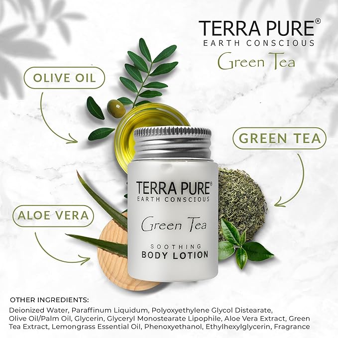 Terra Pure Body Lotion, Travel Size Hotel Amenities, 1 oz (Case of 300)