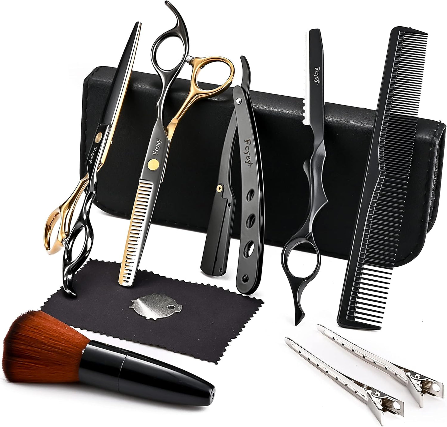 Professional Hair Shears Thinning Scissors Set, Fcysy Barber Shears Hair Cutting Scissors Kit, Hairdresser Trimming Salon Supplies