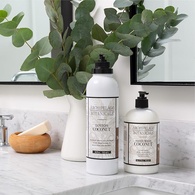 Archipelago Botanicals Coconut Lotion, Nourishing and Hydrating Lotion for Young and Healthy Skin, Scented Body Lotion Free from Parabens, Phthalates and GMOs (18 oz)