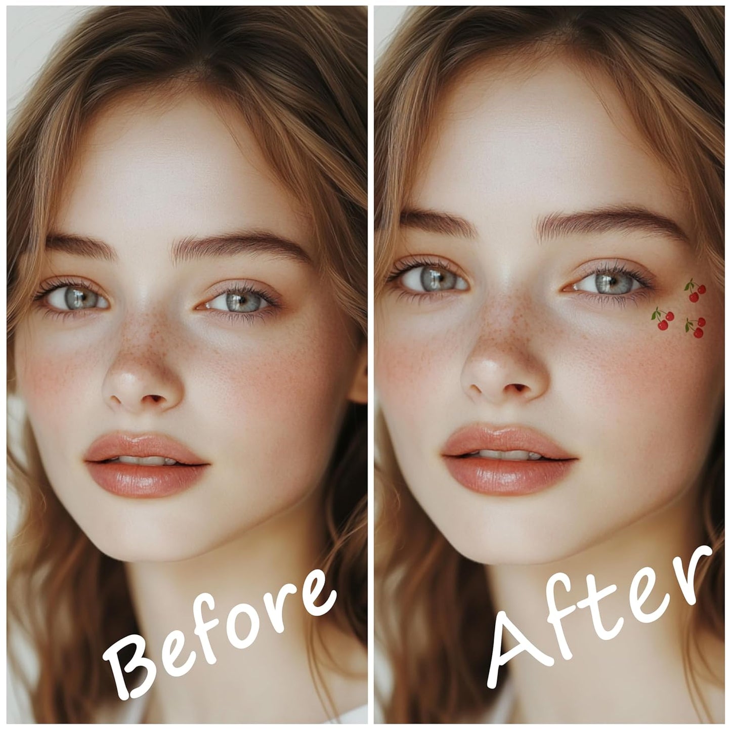 10pcs Cherry Face Makeup Patches, Temporary Facial Cherry Patches For Women, Waterproof, Adult