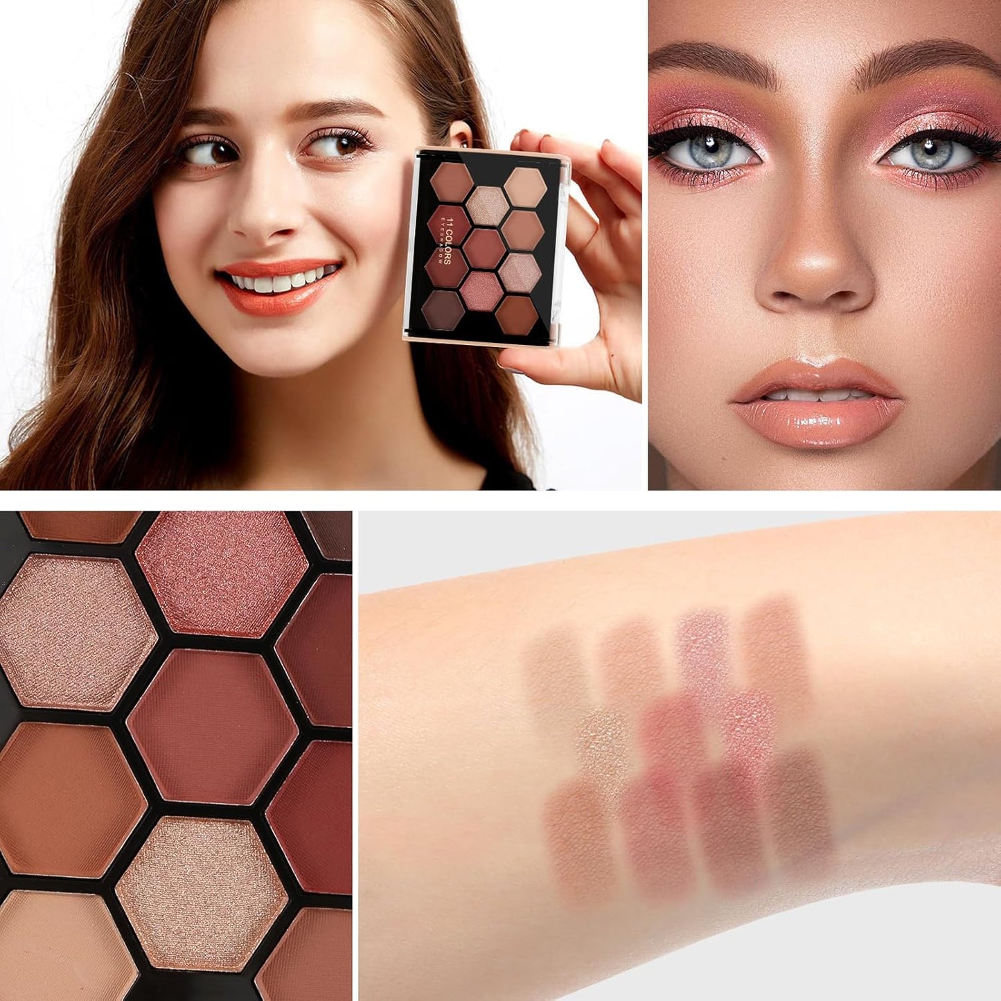 Boobeen 11-Color Eyeshadow Palette - Matte & Shimmer, High Pigment Creamy Eye Shadow Powder, for Dramatic Day to Night Looks, Blendable & Neutral