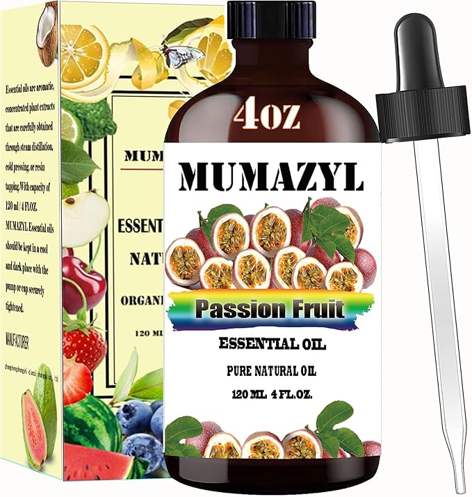 Passion Fruit Essential Oil, Passion Fruit Oil 4 Fl Oz 120ML for Diffuser Humidifier Yoga Cleaning DIY Candle Soap Making Essential Oils