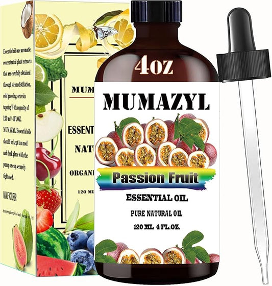 Passion Fruit Essential Oil, Passion Fruit Oil 4 Fl Oz 120ML for Diffuser Humidifier Yoga Cleaning DIY Candle Soap Making Essential Oils