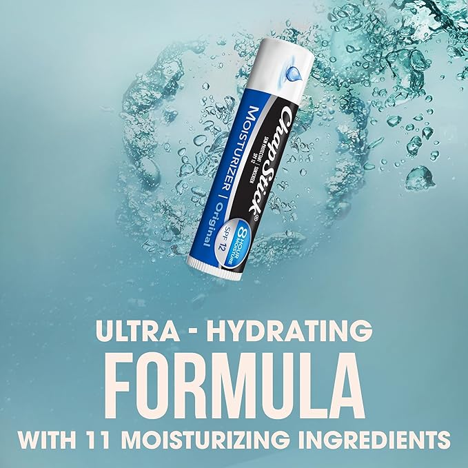 ChapStick SPF Lip Balm 3-Pack – Original 2-in-1 Lipcare with SPF 12, Ultra Hydrating Formula with Aloe Vera and Vitamin E, 0.15 Oz Ea