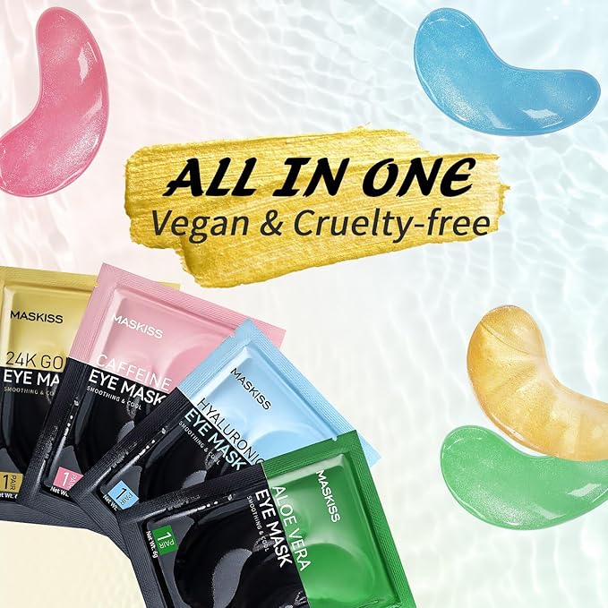 Under Eye Patches (28 Pairs), 4 Colors Eye Masks Gift Set for Dark Circles Puffy Eyes, Undereye Bags and Wrinkles Puffiness, Skin Care Gift Set for Bachelorette Party Favors