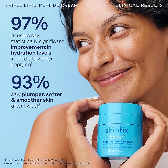 Skinfix Triple Lipid-Peptide Cream - 1.7 oz - Rich Face Moisturizer to Instantly Hydrate & Restore Dry, Sensitive Skin - Non-Comedogenic, Fragrance Free, Vegan, Cruelty Free