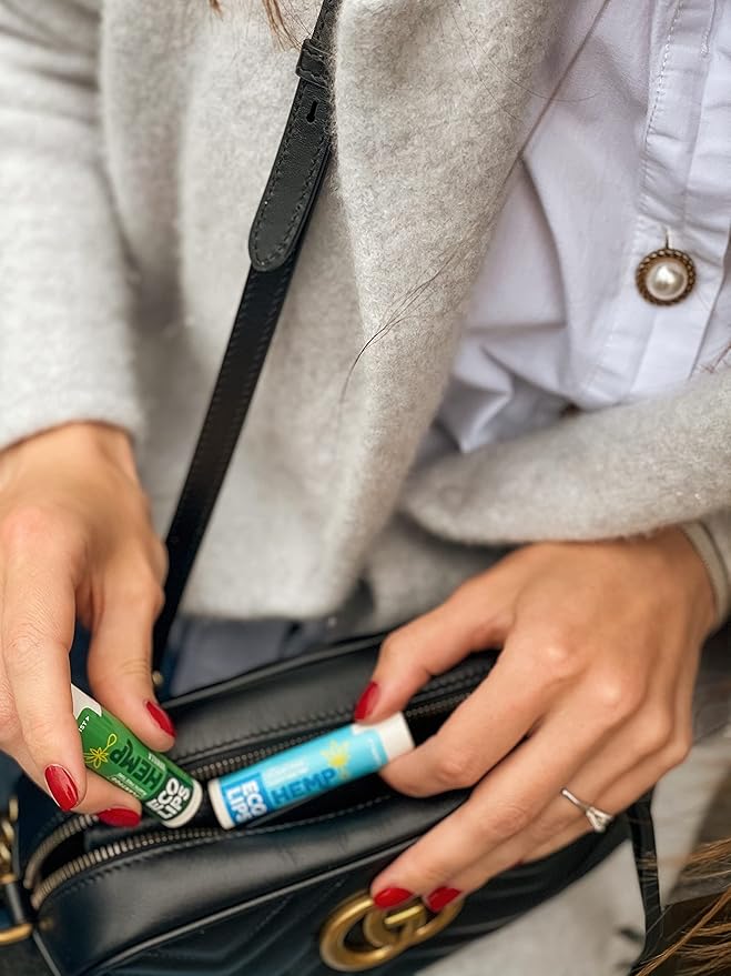 Eco Lips Organic Hemp Lip Balm with Beeswax, Coconut Oil, Vitamin E to Soothe Chapped Lips. 100% Plastic-Free Plant Pod Packaging (Coconut, 6-Pack)