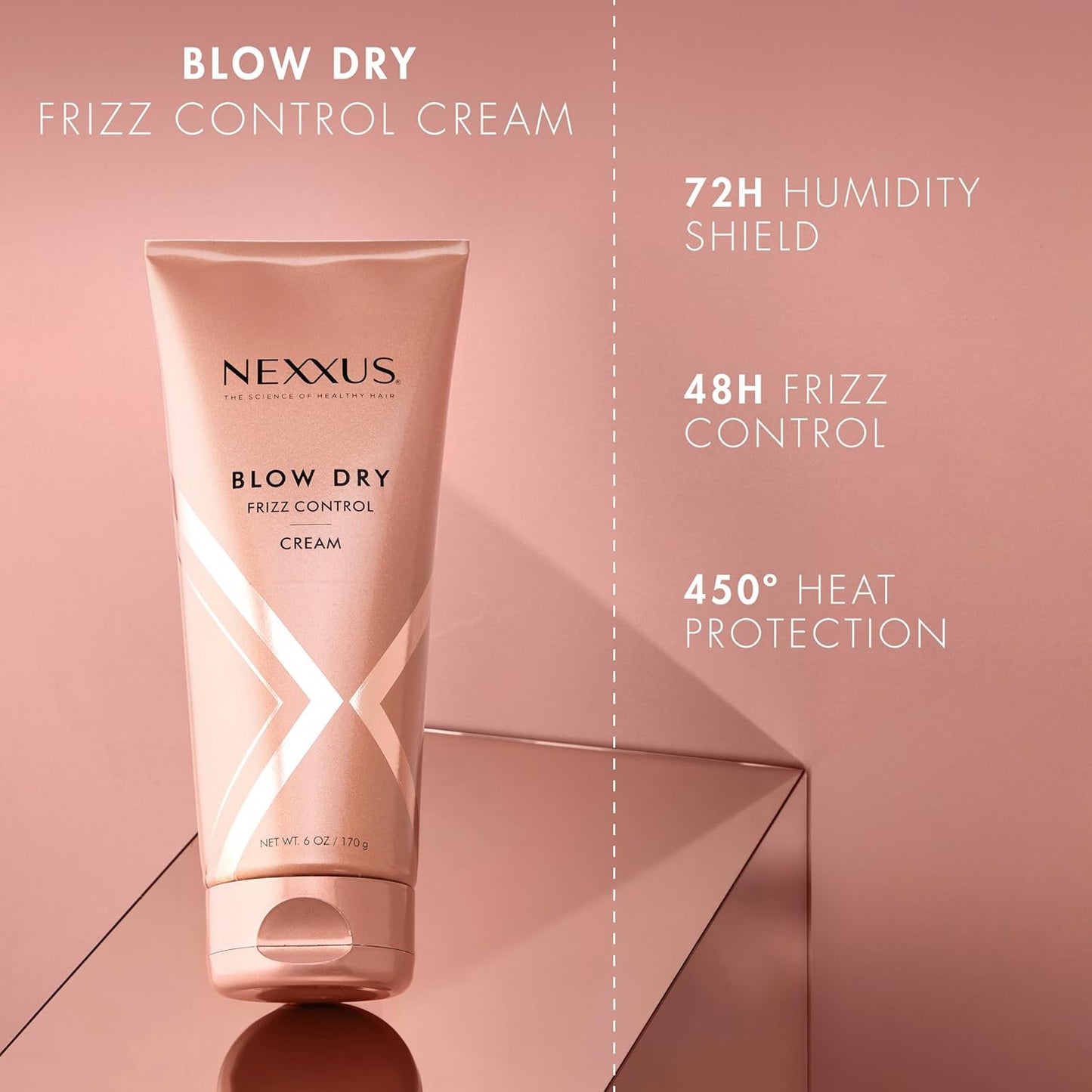 Nexxus Blow Dry Cream Frizz Control for Weightless Style & Volume, with StyleProtect Technology 6 oz
