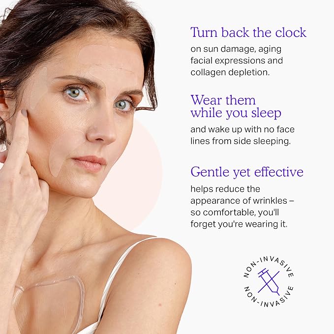 BLUMBODY Face & Forehead Wrinkle Patches - Anti Wrinkle Facial Patches to Smooth Eye, Mouth, Forehead Wrinkles - Non-Silicone Face Tape for Fine Wrinkles between Eyes & Face - Patches (30 day supply)