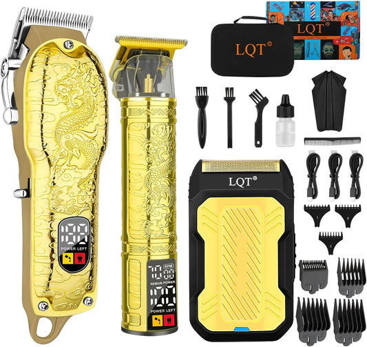 Professional Hair Clippers for Men,3 In1 Cordless Beard Trimmer Electric Shavers,T-Blade Barber and Set,Electric Cut Machines,Men’S Grooming Kit Gifts,for Home,