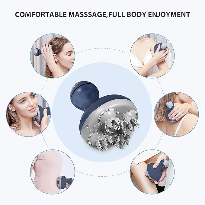 COMFIER Cordless Electric Scalp Massager with Mutlti-Modes Vibration, Handheld Cat Head Massager for Pets, Portable Dog Head Massage for Deep Clean and Stress Relax