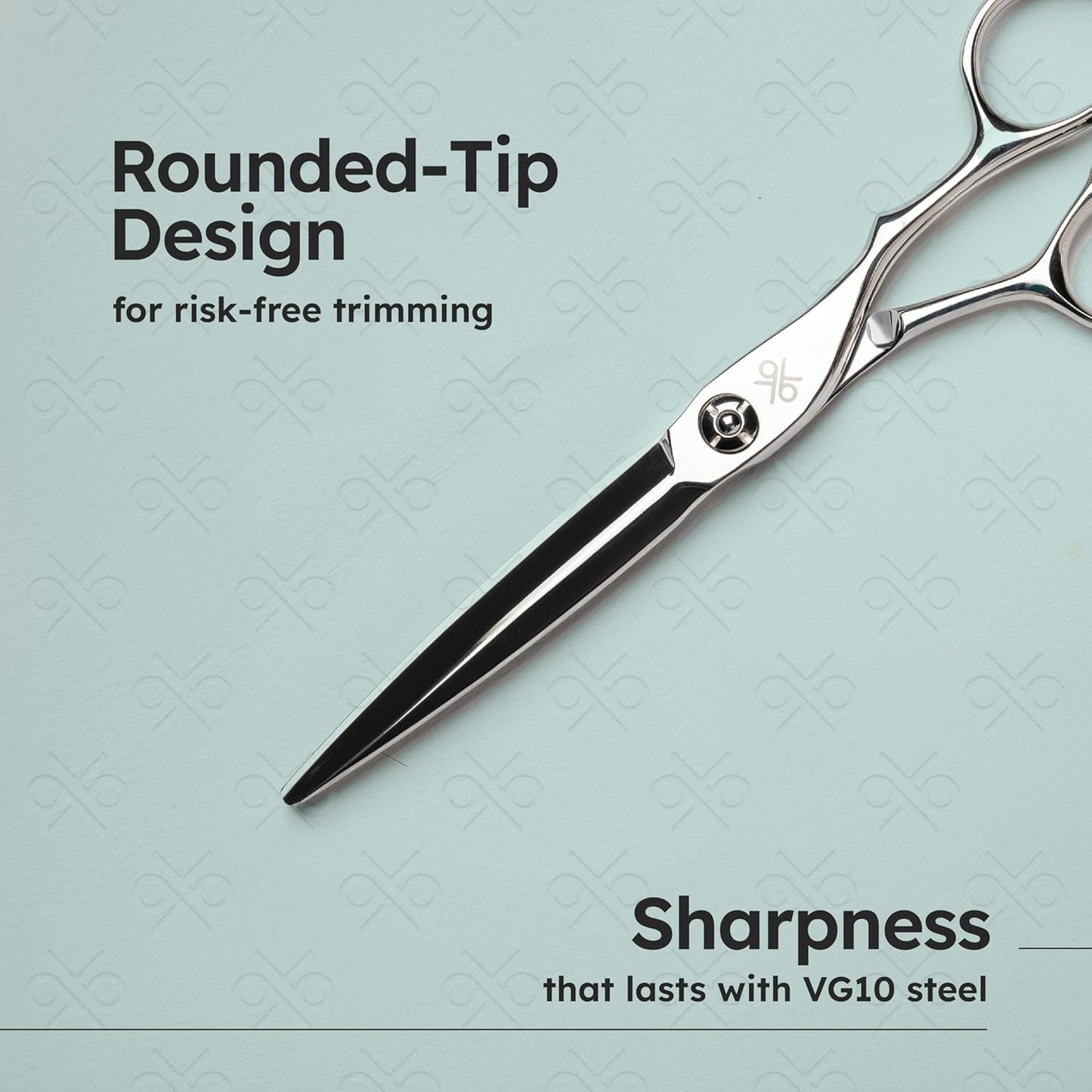 6.3" Professional Hair Scissors – Barber Shears Made with Premium VG10 Steel, Special Blade Angle, Ideal for Straight Cutting and Slide Cutting, Lightweight, Razor-Sharp, Ergonomic Handle | K9 Shears