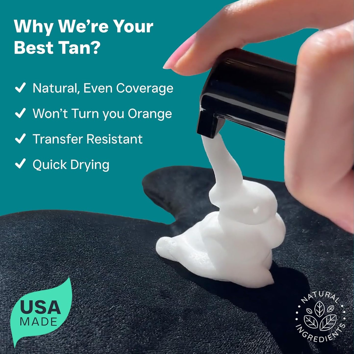 Self Tanner Tanning Mousse Kit - USA Made with Natural & Organic Ingredients, Tan Kit with Kabuki Brush & Mitt, Tanning Foam for Fake Tan, Non Toxic Sunless Tanner, Self Tanners Best Sellers