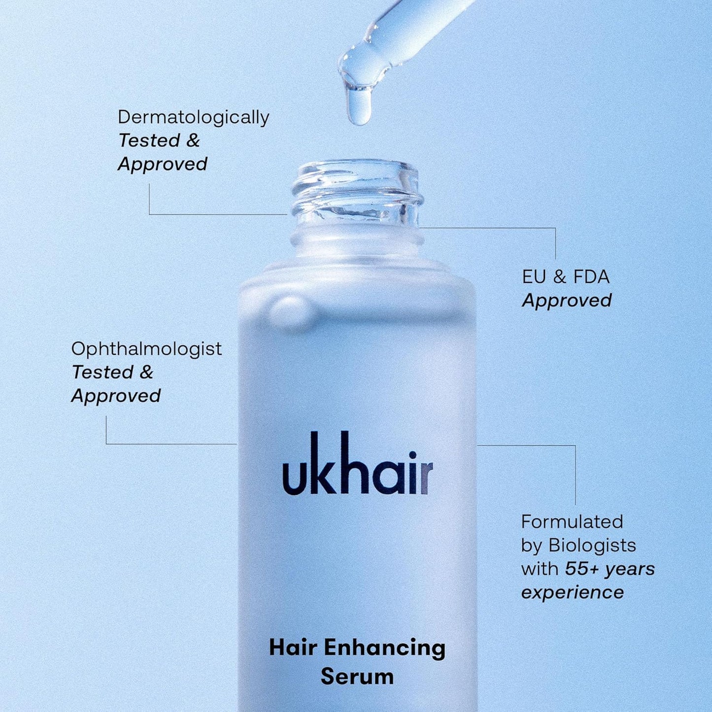 UKLASH Enhancing Hair Serum for Men and Women, Promotes Thickness in Thinning Hair & Hair Loss, Clinically Tested, Lightweight & Fast-Absorbing