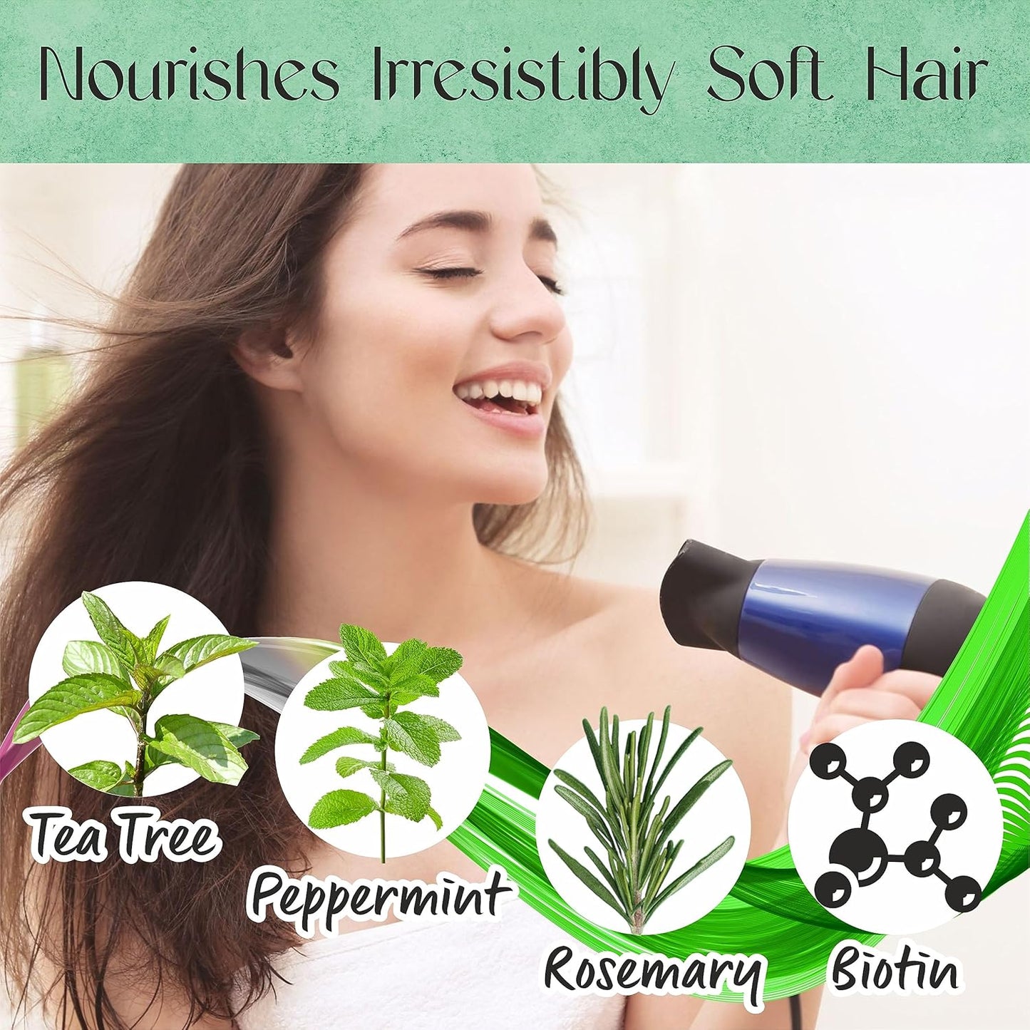 Tea Tree Shampoo and Conditioner Set for Hair Growth, Thinning Hair Loss Treatments Women & Men, Thickening Products, Paraben & Sulfate Free 20.2 FL Oz Each.