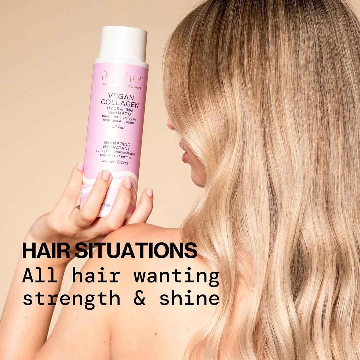 Pacifica Vegan Collagen Hydrating Hair Shampoo -w/Avocado Oil, Vitamin B5 - Adds Shine & Restores -for Dry & Damaged Hair - Sulfate Free Natural Clean Beauty Vegan & Cruelty-Free Dermatologist Tested