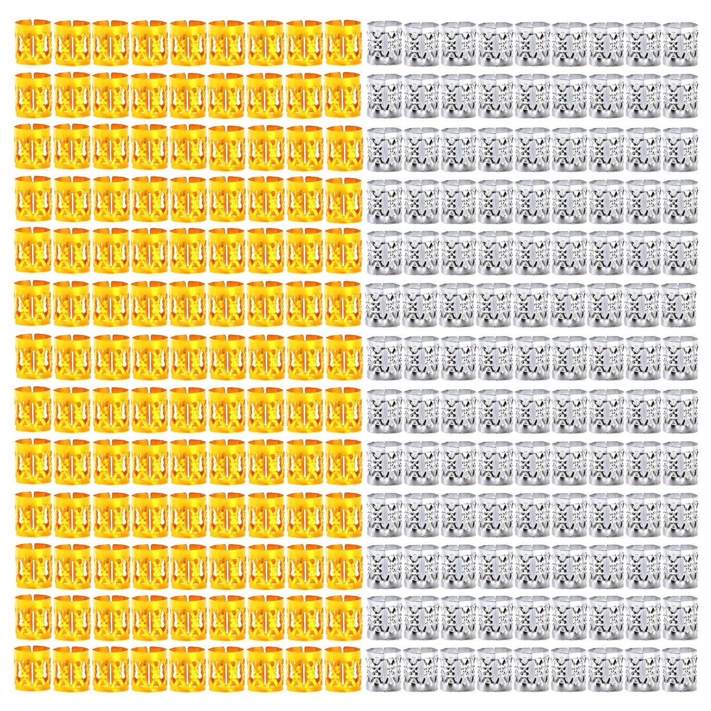 Leeven 400 Pieces Aluminum Hair Jewelry Dreadlocks Metal Cuffs For Hair Braids Hair Accessories For Braids Adjustable Metal Cuffs Hair Decoration Braiding Hair Jewelry For Box Braids