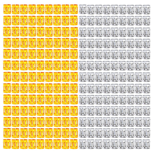 Leeven 400 Pieces Aluminum Hair Jewelry Dreadlocks Metal Cuffs For Hair Braids Hair Accessories For Braids Adjustable Metal Cuffs Hair Decoration Braiding Hair Jewelry For Box Braids