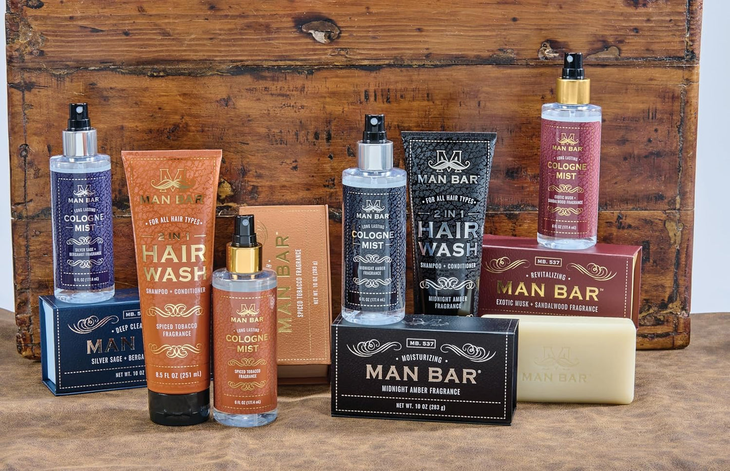San Francisco Soap Company MAN BAR Cologne Mist Midnight Amber - Long Lasting - Created with the Man in Mind - 6 fl oz