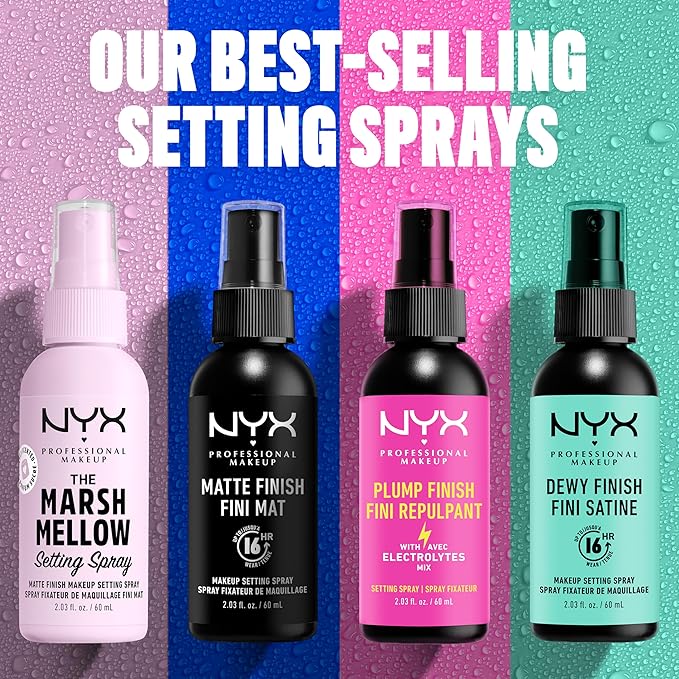 NYX PROFESSIONAL MAKEUP Makeup Setting Spray - Matte + Dewy Finish, Long-Lasting Face Mist for up to 16HR Wear, Vegan Formula (Pack Of 2)