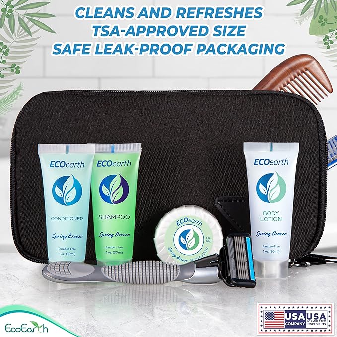 EcoEarth Travel Size Lotion (1 fl oz, 100 PK, Spring Breeze), Delight Your Guests with an Invigorating and Refreshing Body Lotion, Quality Mini and Small Size Guest Hotel Toiletries in Bulk