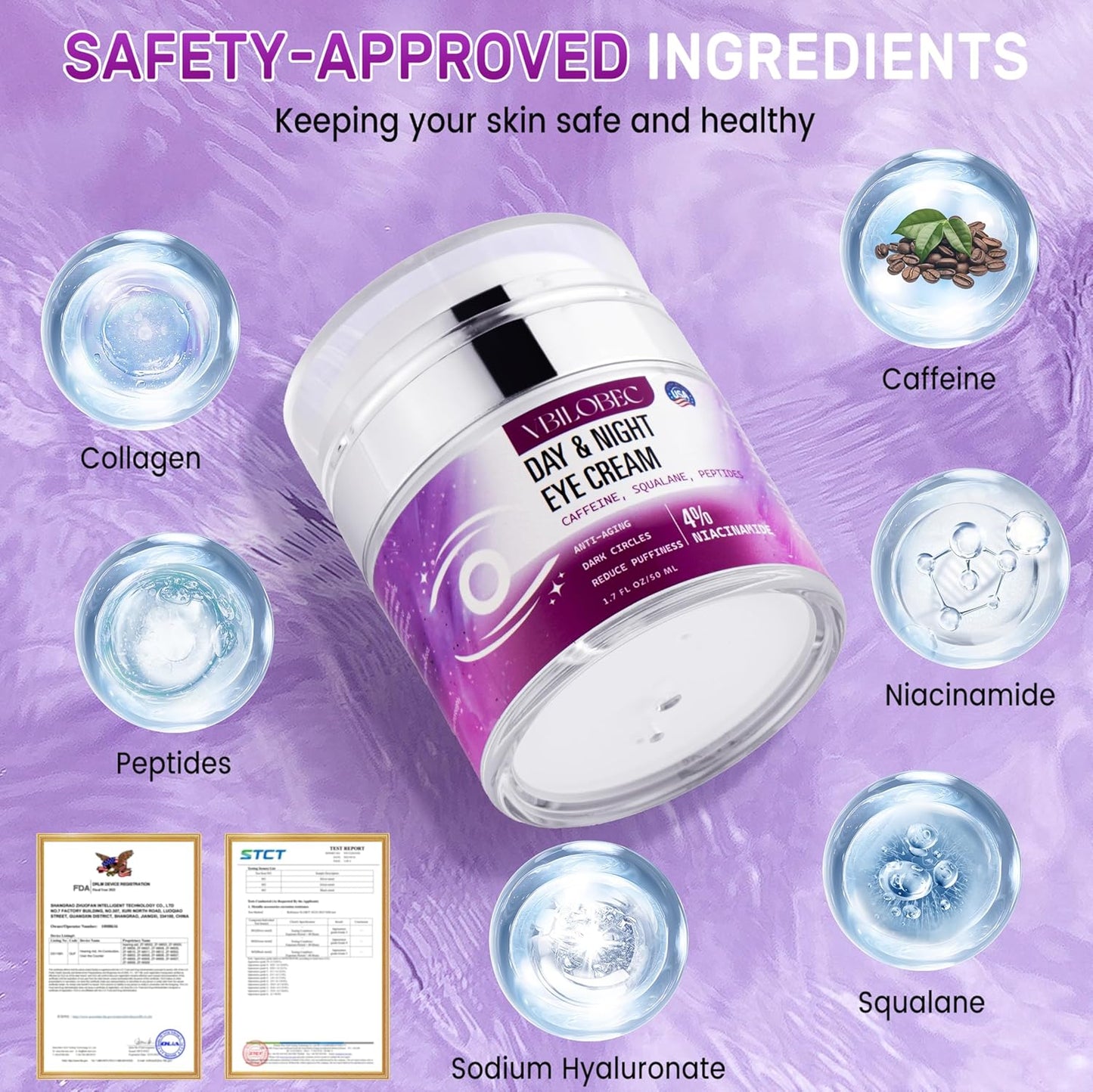 2025 Latest Caffeine Eye Cream:[30+ SGS Certified] [Used by Over 1M Fans] Anti-aging Eye Cream to eliminate dark circles, puffiness, and fine lines.1.7 fl oz, for Women& Men,2PC