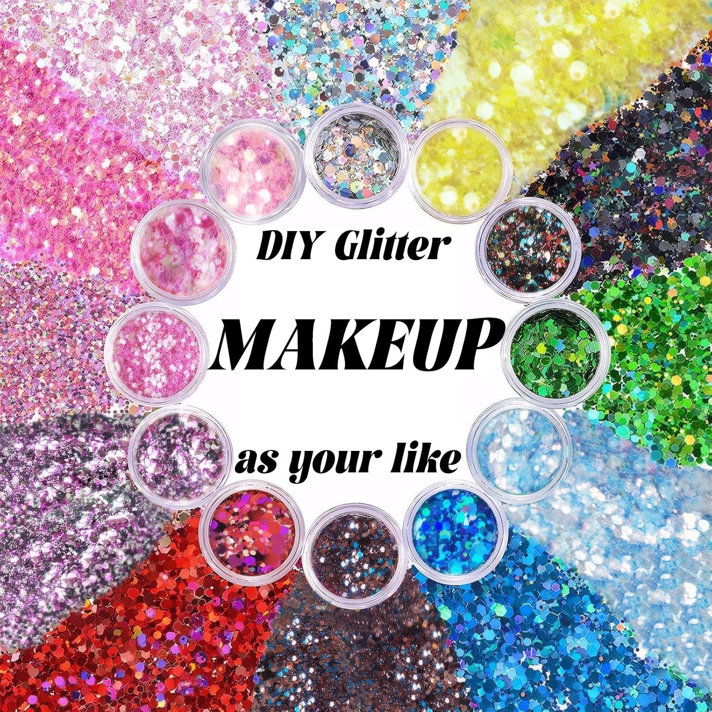 Body Glitter Face Glitter, Hair Glitter for Kids, 12 Shapes Fine Chunky Glitter Gel for Women Girls Makeup Sparkles Party Mermaid Sequins Rave Accessories Singer Concerts Festival (Pink Scheme)