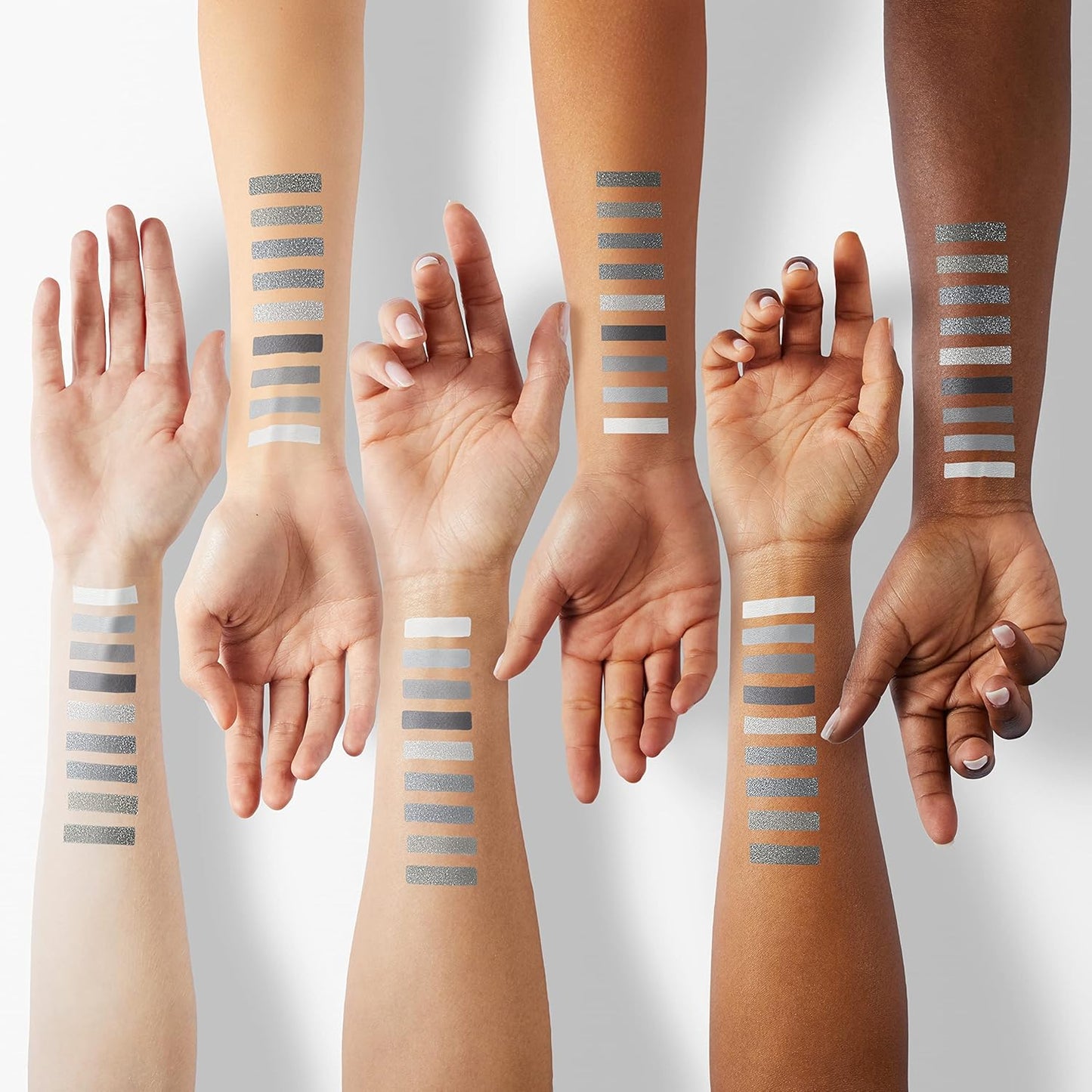 Black Smokey Eyeshadow Palette, 9 Colors Black Silver Gray White Goth Eyeshadow Makeup Palette, Waterproof Cool Toned Matte Glitter Eyeshadow Palette Sombras De Ojos Profesional