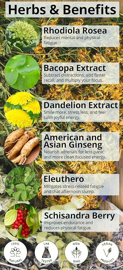 Happy Healthy Hippie Pick Me Up Natural Energy Pills & Vegan Collagen Builder