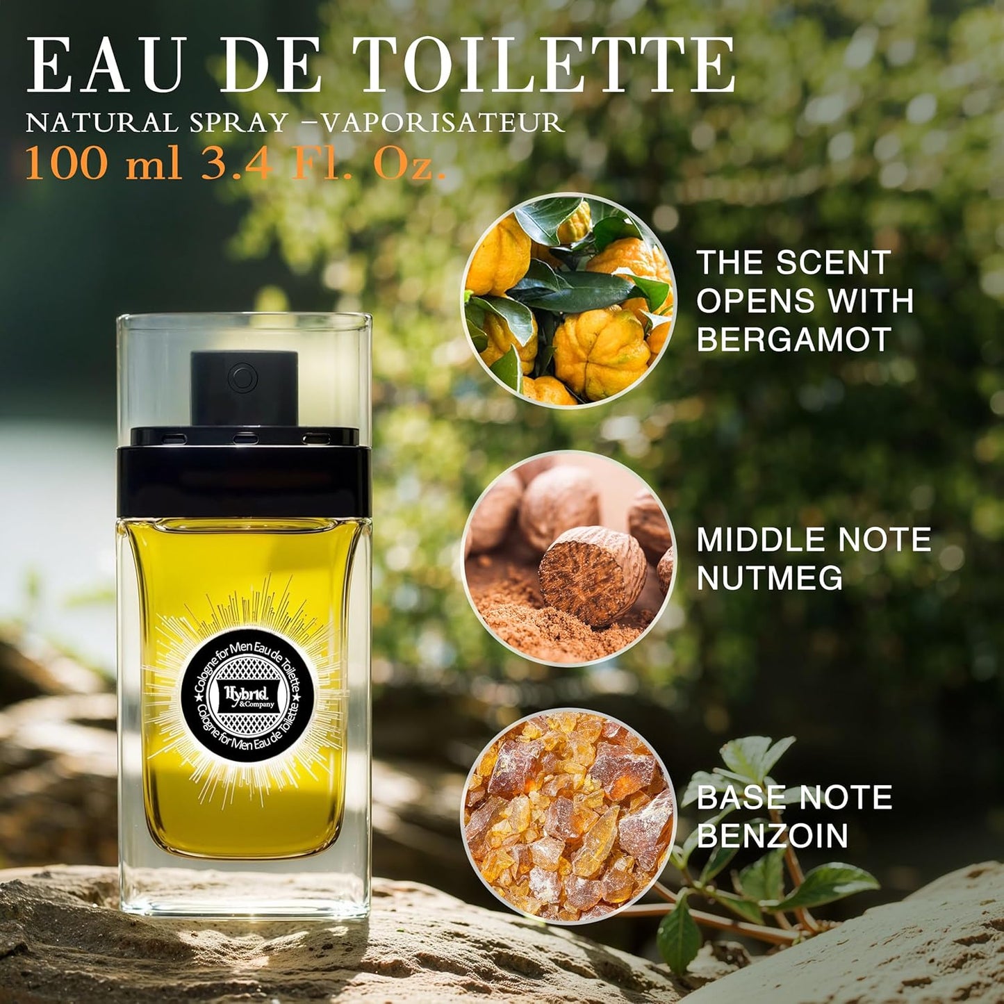 Hybrid & Company Mens 4 Pcs L'Homme Intense France Prestige Bravo Pour Homme Eau De Perfum Vaporisateur Natural Spray