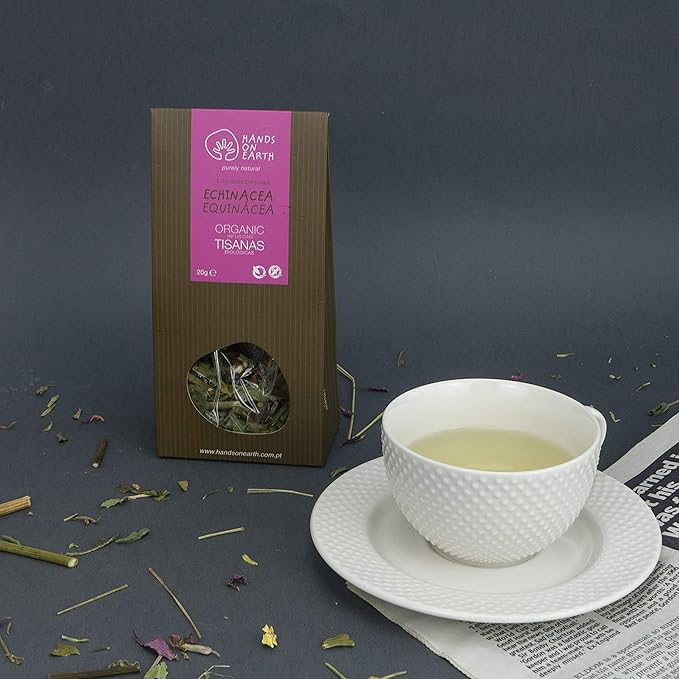 Hands on Earth Organic Echinacea Tea 2x25g (0.88oz) / Loose Leaves/Serves 48 Cups (Pack of 2)