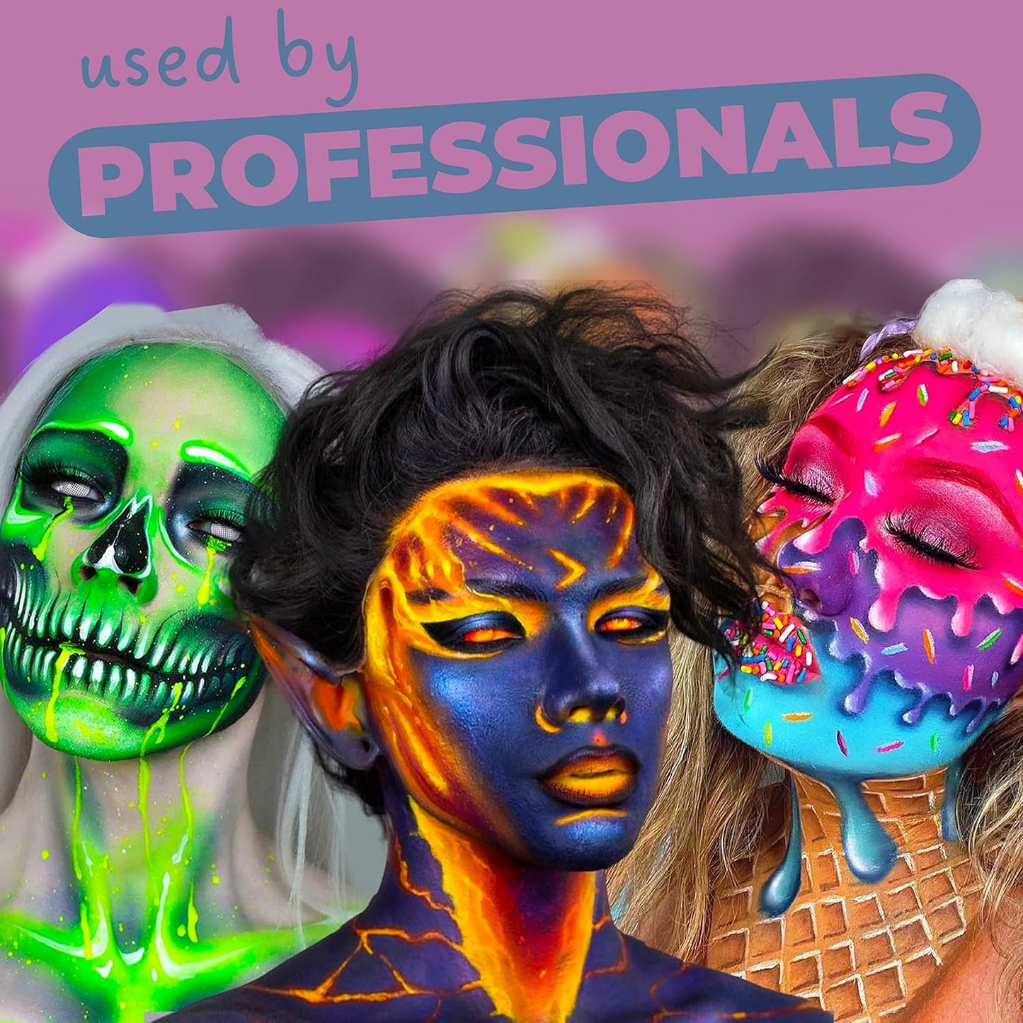 Blue Squid PRO Face Paint - Professional Water Based Single Cake Facepaint & Body Paints - SFX Makeup, Kids Adults Face Painting for Costume, Halloween, Cosplay - Metallic Purple 30g / 1oz