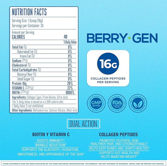 Unflavored Collagen Protein Powder with Biotin & Vitamin C – Powerful Bone & Joint Support, Anti-Aging Formula for Radiant Skin, Hair & Nails, Antioxidant-Rich Wellness Boost – 500g (2)