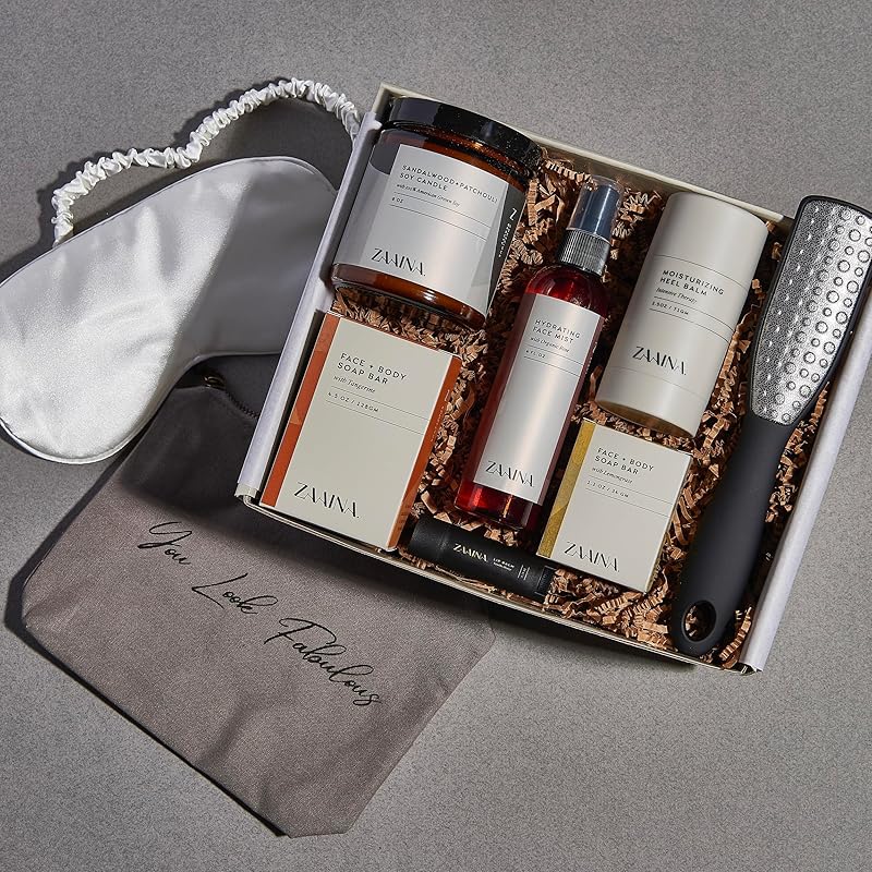 Wellness Spa Set for Women - Relaxing Gifts for Her, Gift Basket for Women, Pampering Home Spa Package for Woman, Unique Mother's Day Gift for Mom, Birthday Gifts for Women, Self Care Kit for Mom, Wife, Sister or Friend by ZAAINA