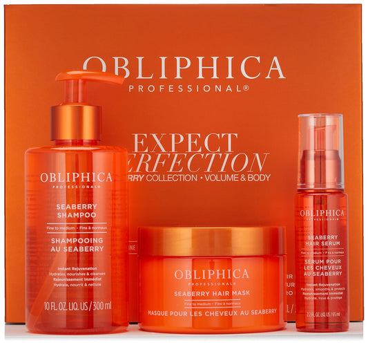 Obliphica Expect Perfection Volume & Body Seaberry Collection Set - Elevate Your Haircare Experience with Luxurious Volumizing and Bodifying Formulas for Beautifully Enhanced Hair